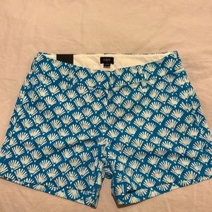 JCrew cotton chino shorts with shell print